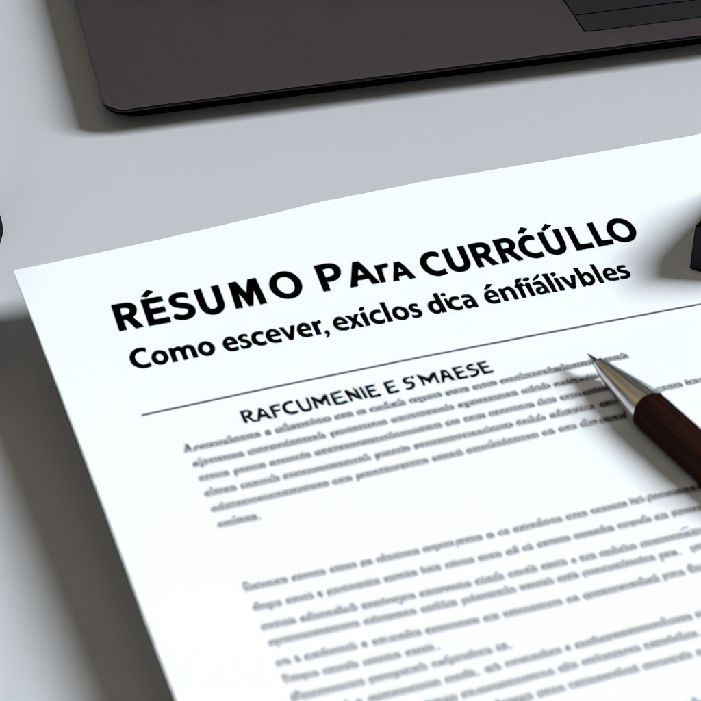 Resumo para Currículo: Como Escrever, Exemplos e Dicas Infalíveis